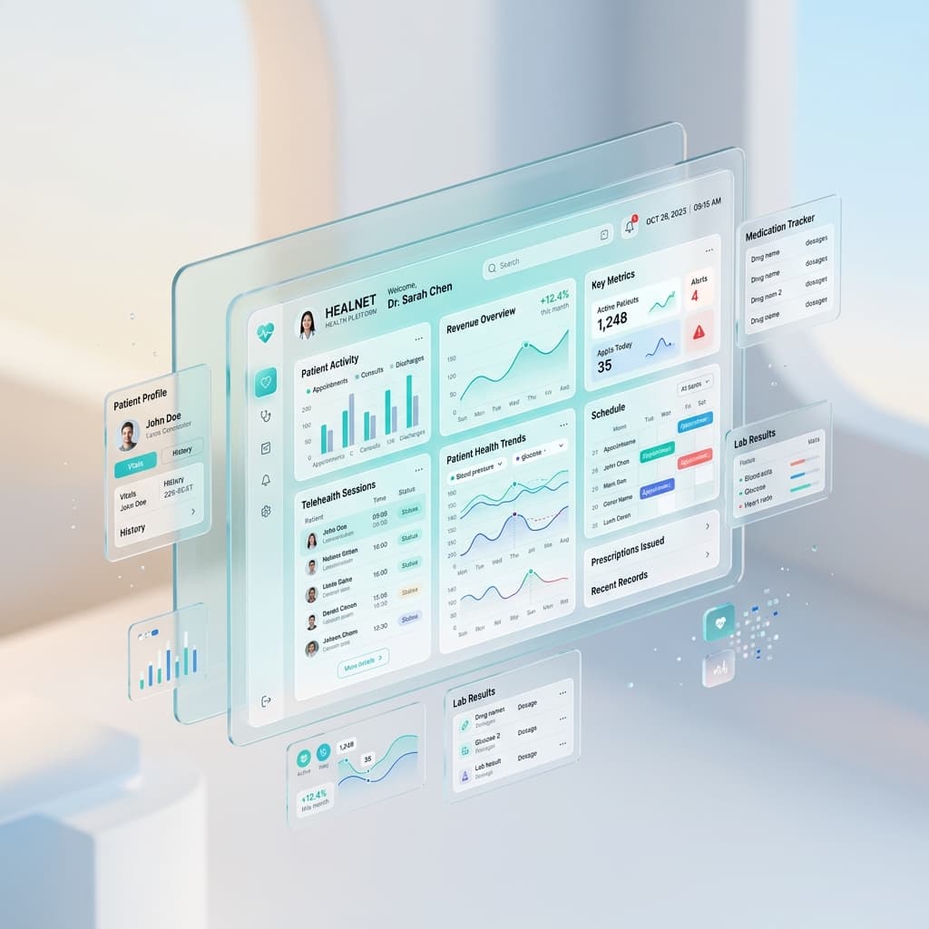 Medical SaaS Abstract Dashboard